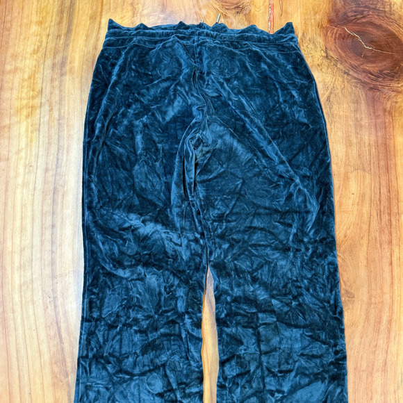 Vintage Y2K Ecko Red Women's Pants L Low Rise Flare Velour Track Wide HH23 - Picture 6 of 8